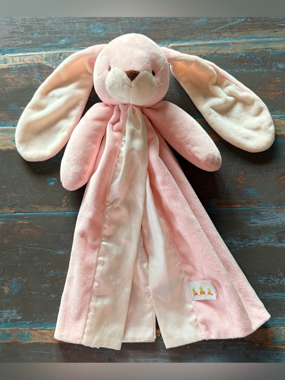 BUNNIES BY THE BAY Nibble Buddy Pink CORAL BLUSH Bunny Rabbit Security Blanket